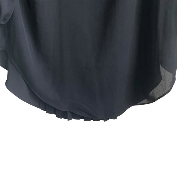 Cato Women Top 14/16 Black Sequin Trim Pleated Back Whimsigoth Fairy Girly Flowy - Picture 7 of 12